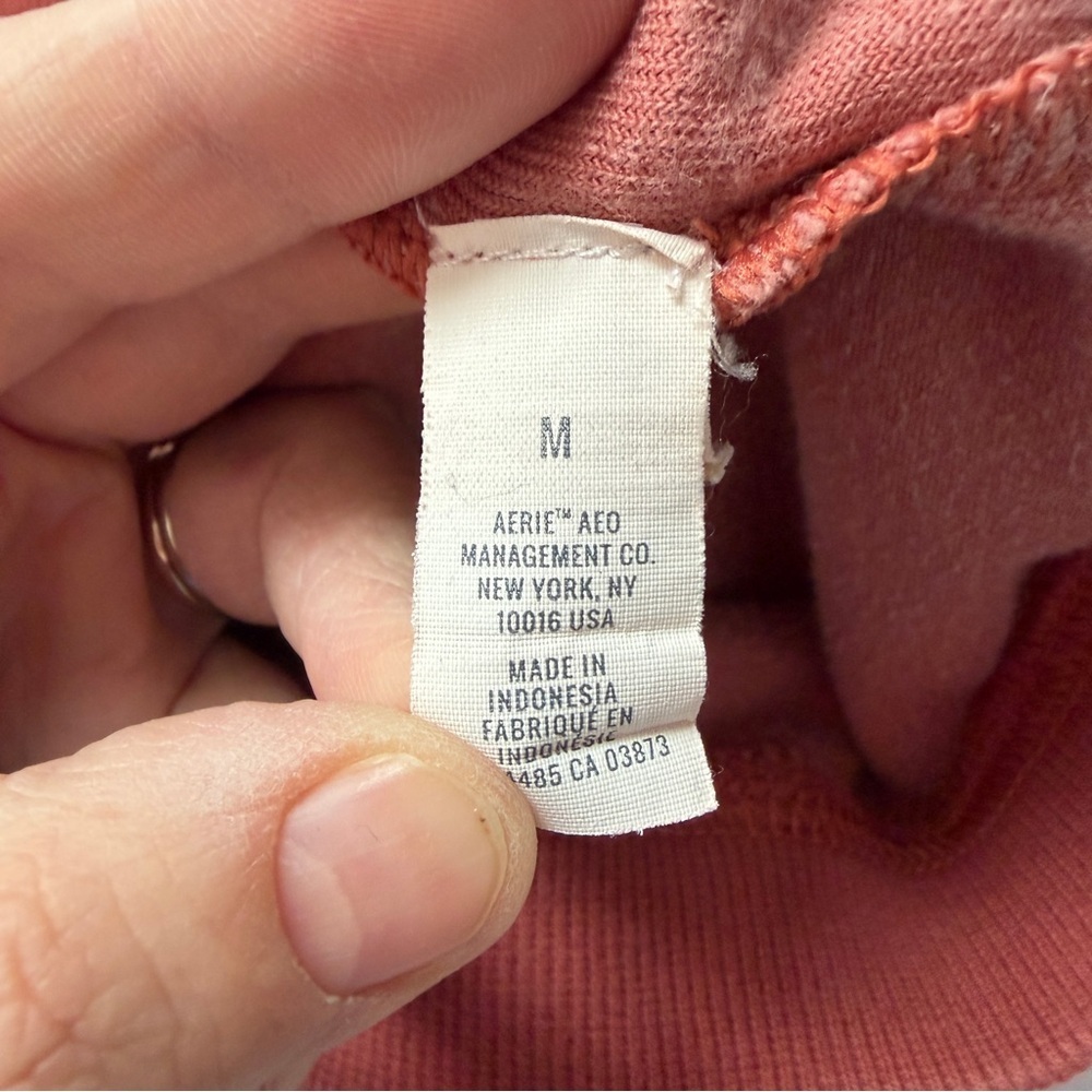 Aerie Womens Real Obsessed Oversized Velour Sweatshirt Size M Orange Loungewear - Picture 6 of 9